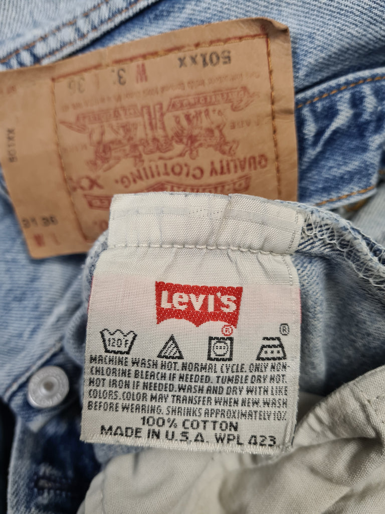 Vintage Levis Jeans 501xx Basic Made In USA 555 Blau W31 L36 