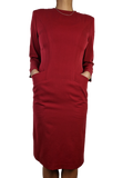 Vintage Jil Sander Kleid Schurwolle Made In West Germany Rot (38) M-L