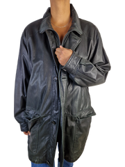 Moderne Burberry Lederjacke / Halbmantel Lamm Nubuk Nova Check (52) L-XL - RareRags