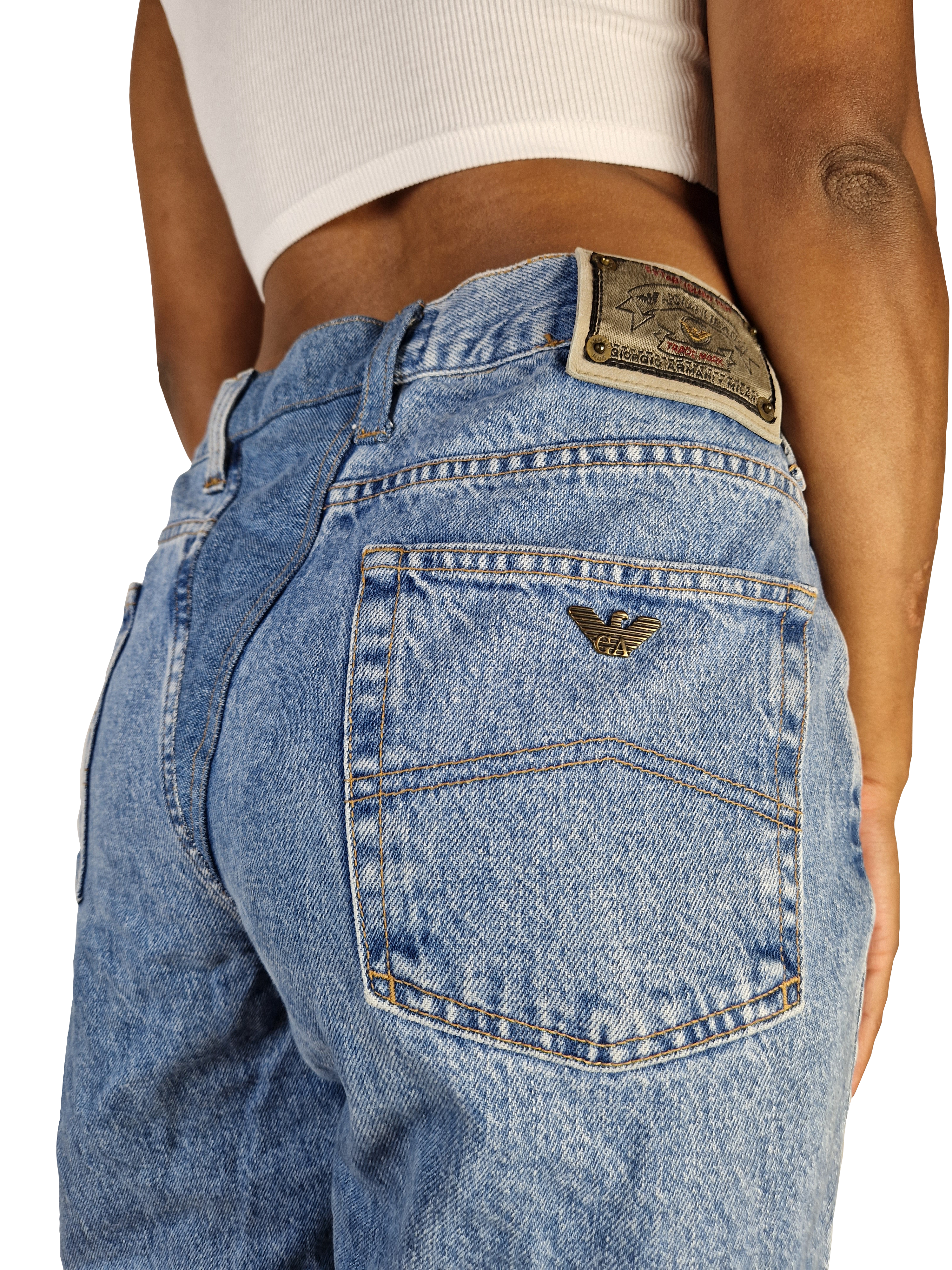 Vintage Armani Jeans Made In Italy Blau M-L - RareRags