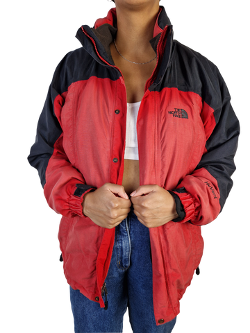 Vintage The North Face Winterjacke Hy VentHerausnehmbares Fleecefutter Rot Schwarz M