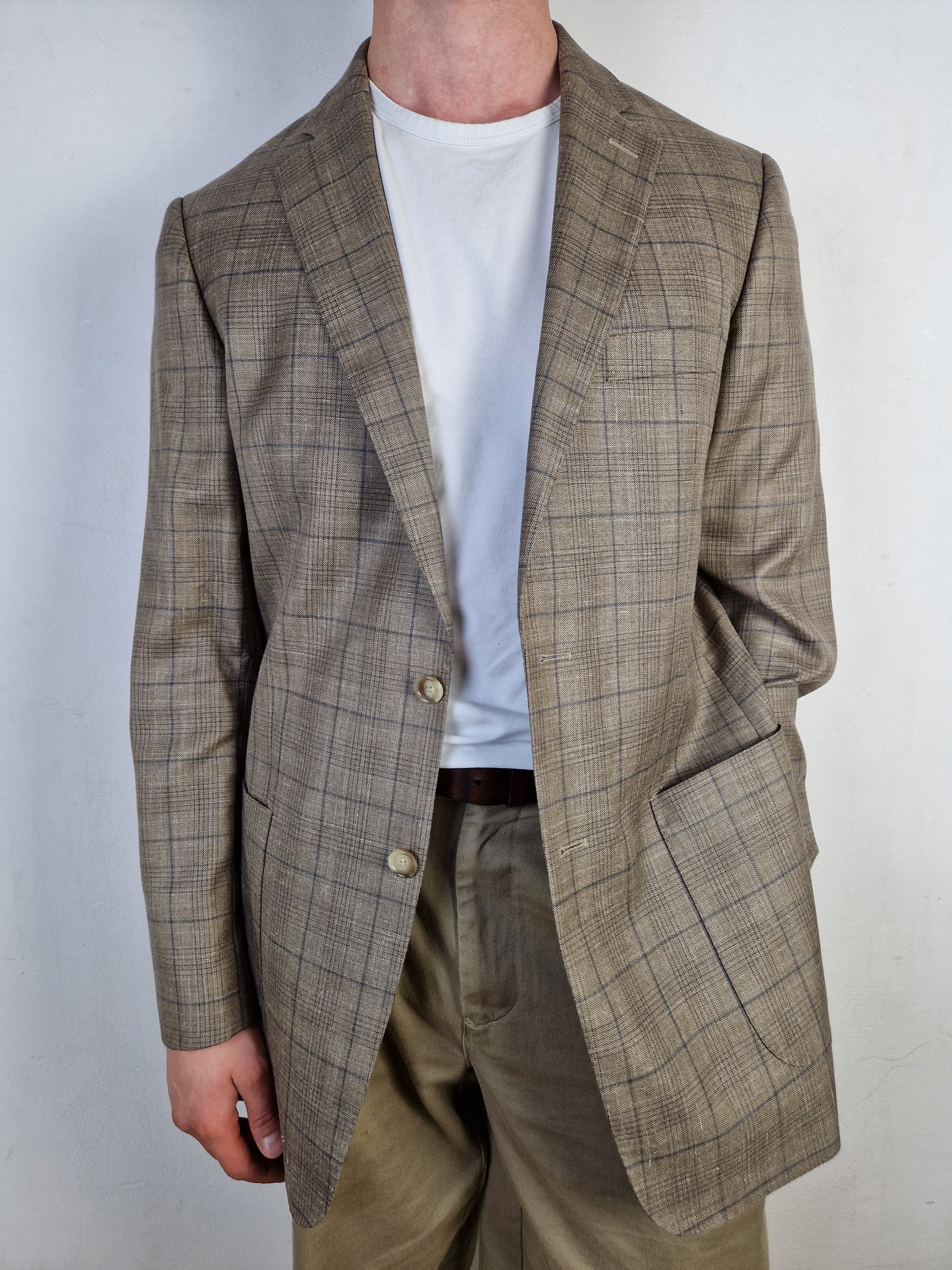 Loro Piana Sakko By Sayn Wolle-Seide-Leinen Made To Measure Braun XL-XXL - RareRags