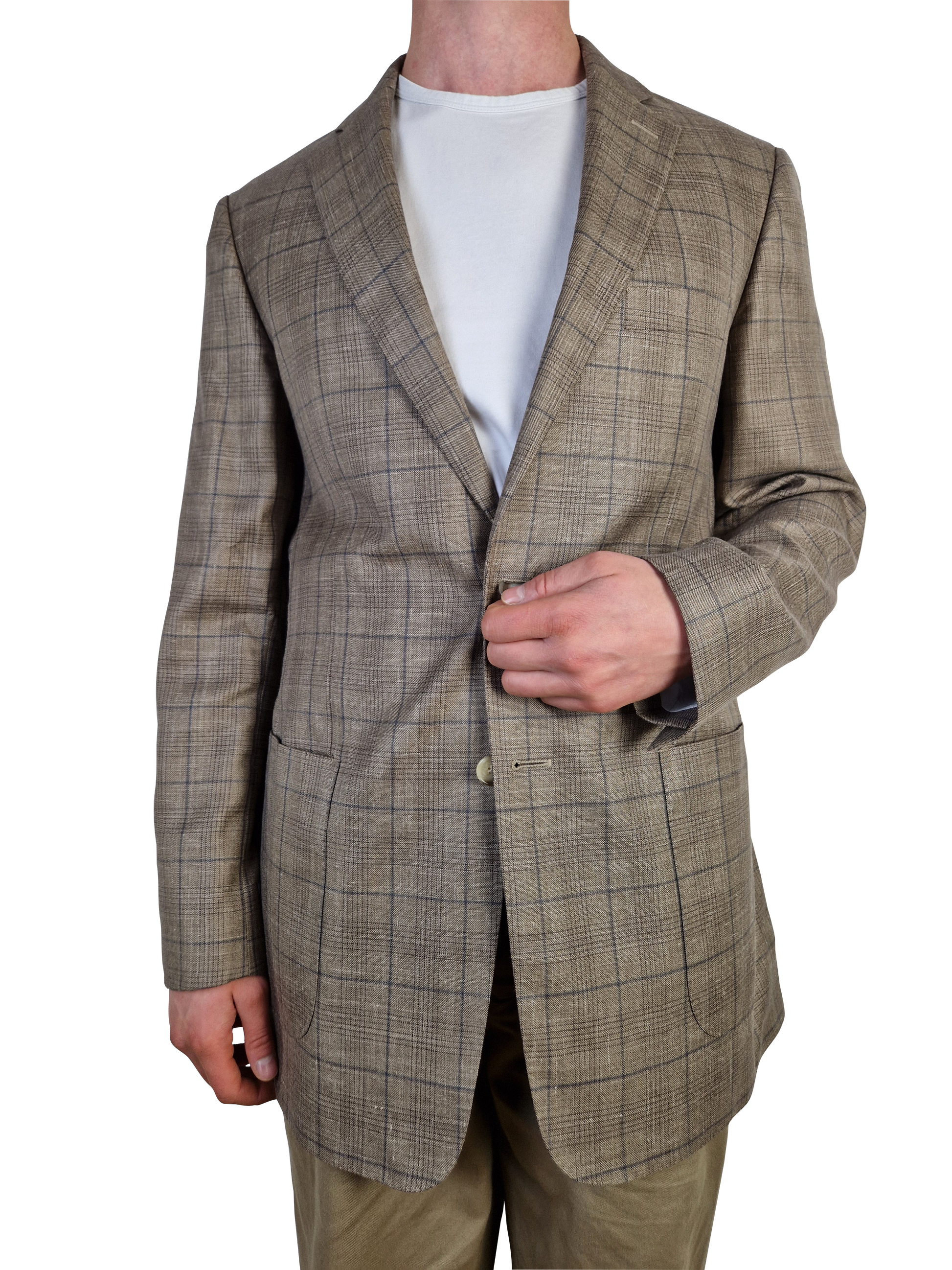 Loro Piana Sakko By Sayn Wolle-Seide-Leinen Made To Measure Braun XL-XXL - RareRags