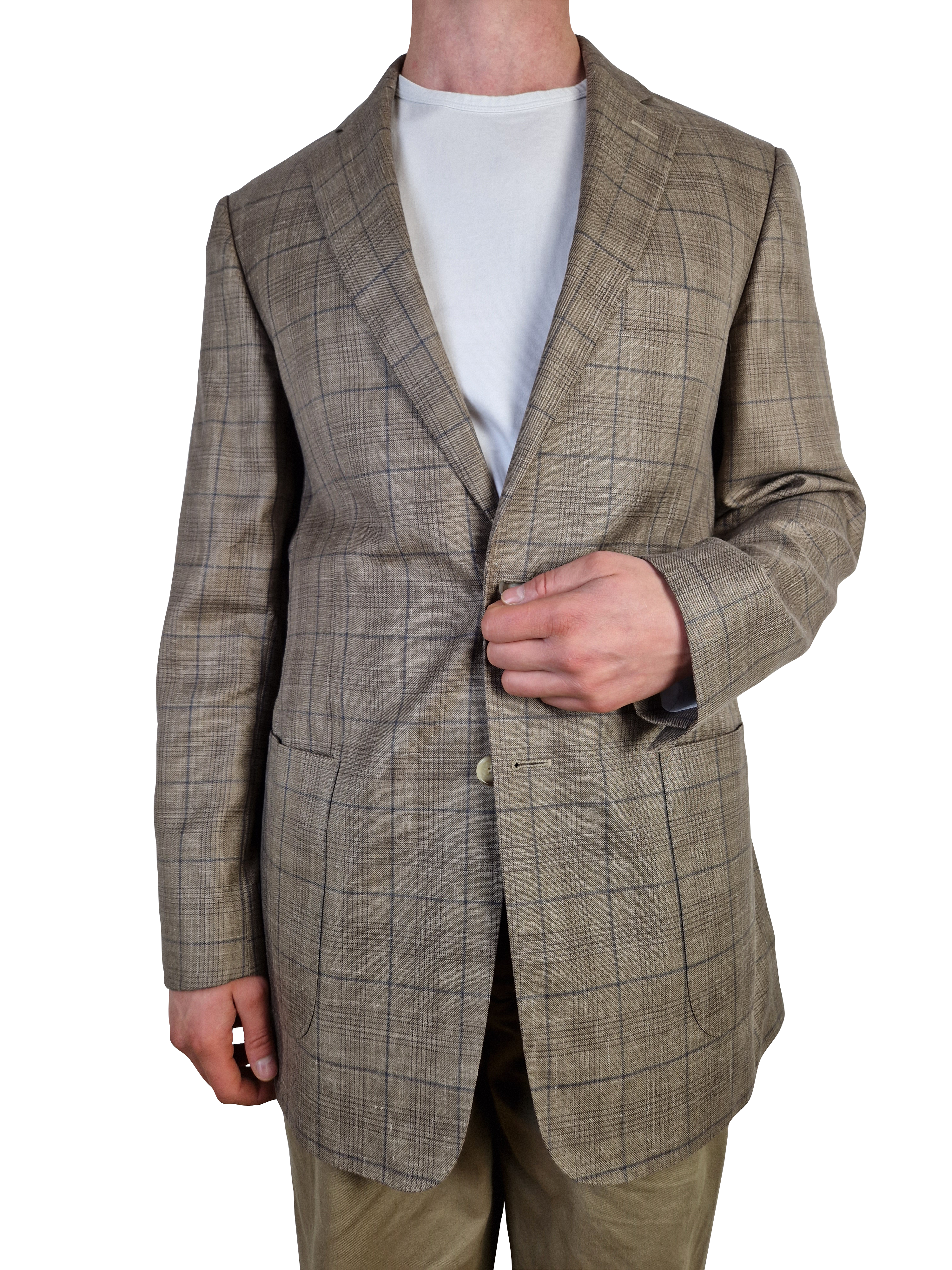 Loro Piana Sakko By Sayn Wolle-Seide-Leinen Made To Measure Braun XL-XXL - RareRags