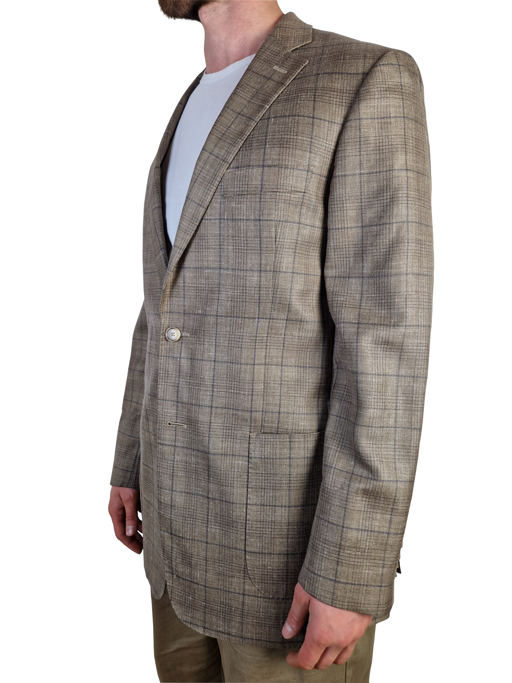 Loro Piana Sakko By Sayn Wolle-Seide-Leinen Made To Measure Braun XL-XXL - RareRags