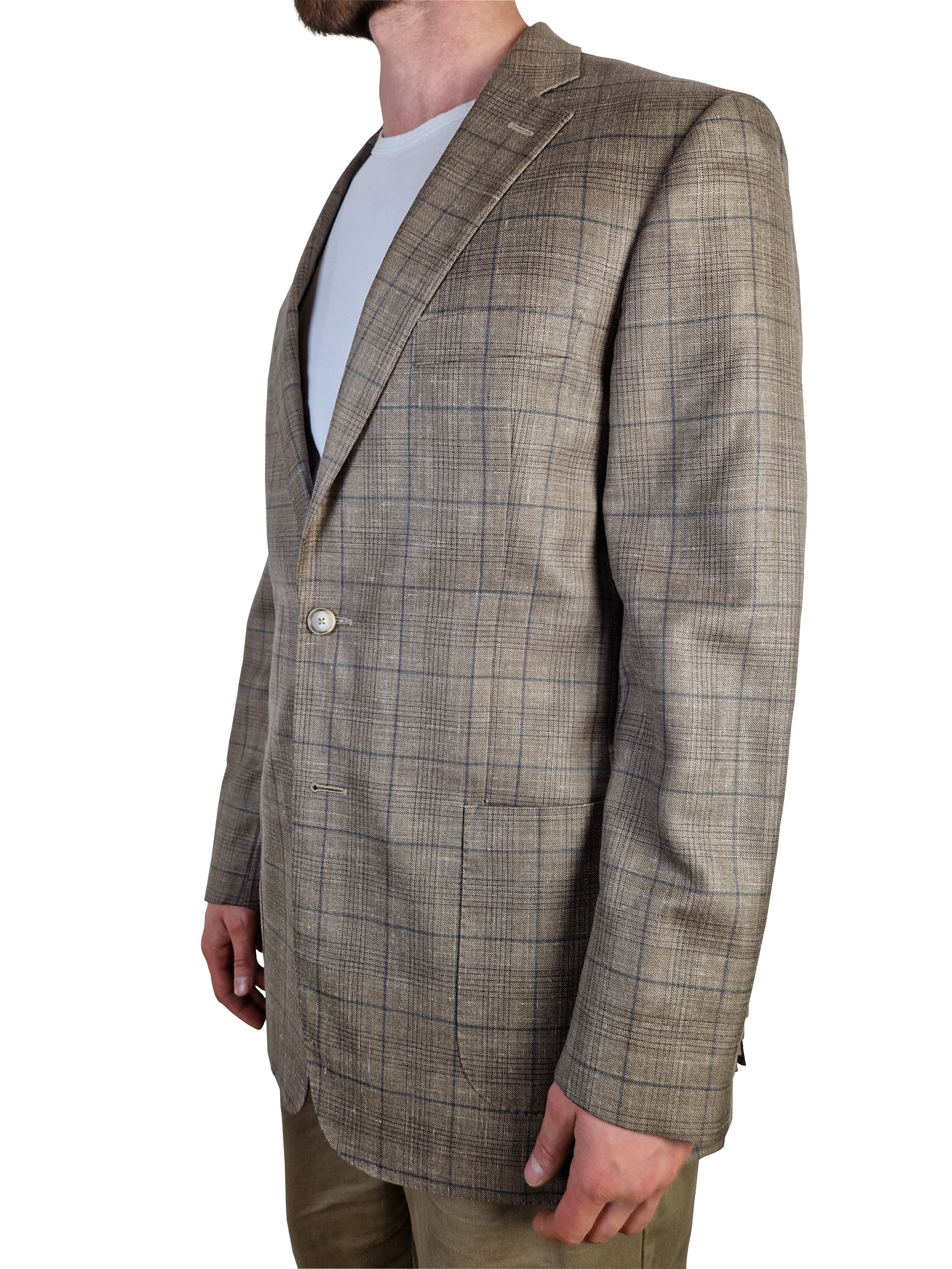 Loro Piana Sakko By Sayn Wolle-Seide-Leinen Made To Measure Braun XL-XXL - RareRags