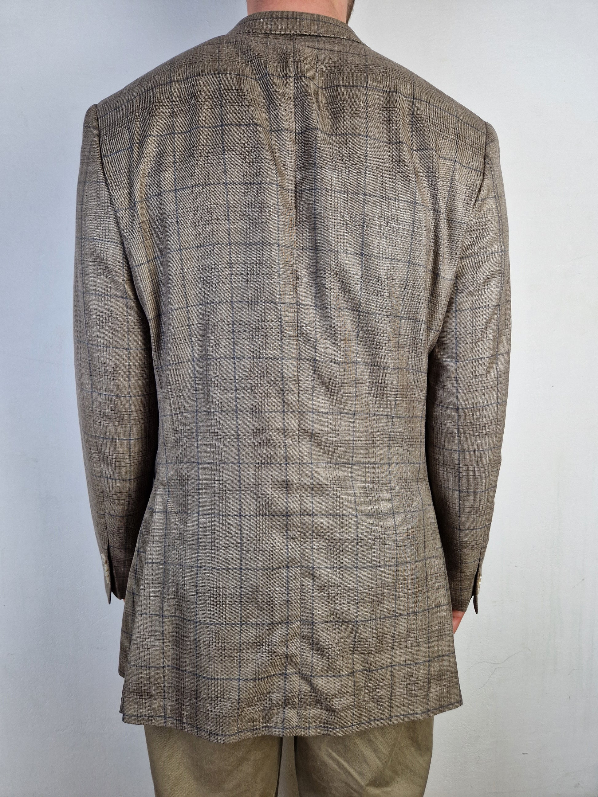 Loro Piana Sakko By Sayn Wolle-Seide-Leinen Made To Measure Braun XL-XXL - RareRags