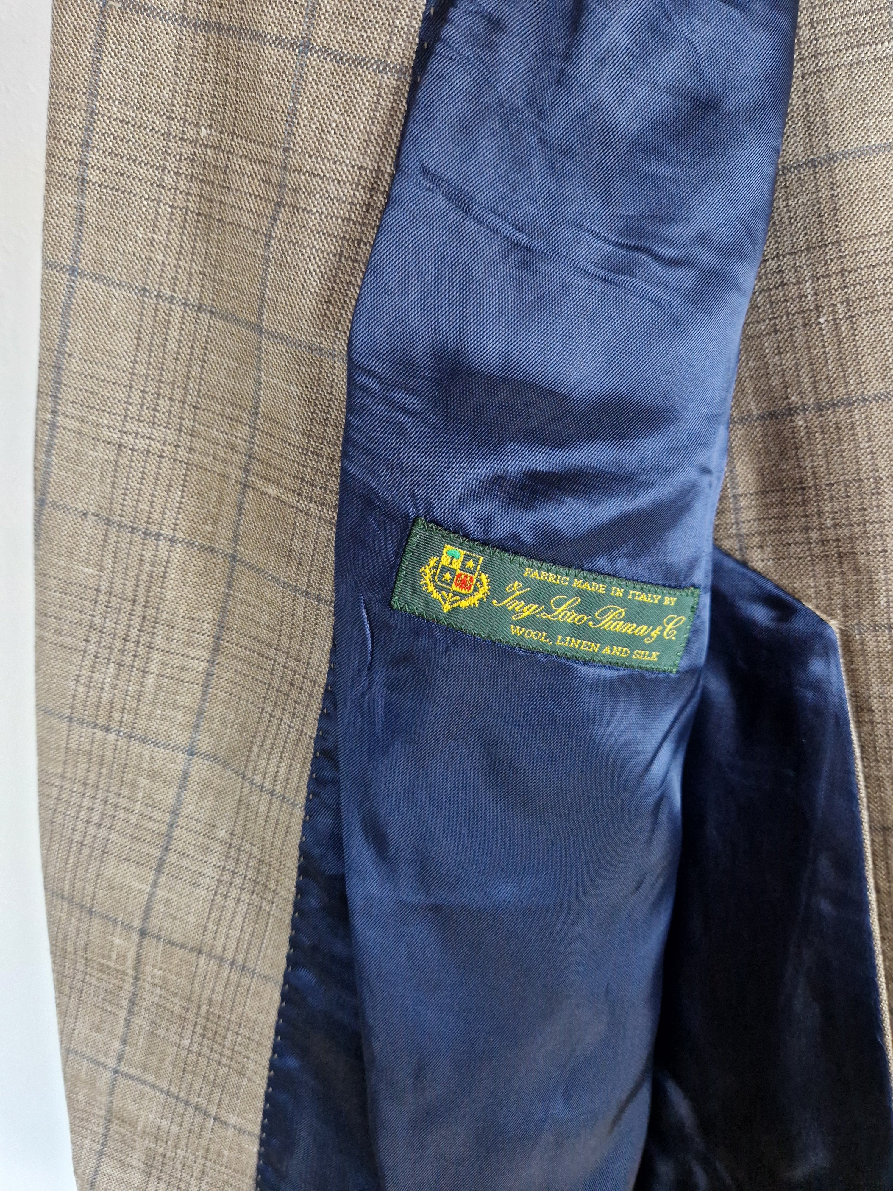 Loro Piana Sakko By Sayn Wolle-Seide-Leinen Made To Measure Braun XL-XXL - RareRags
