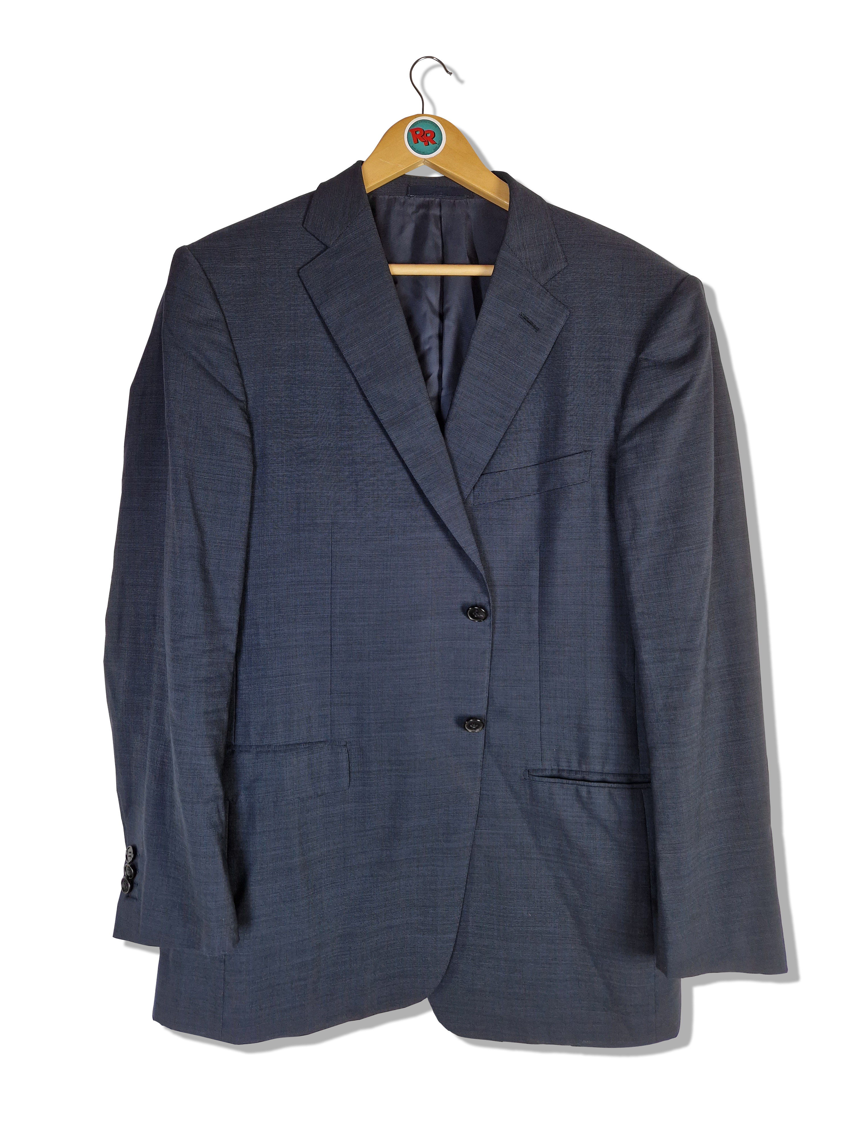 Vintage Ermenegildo Zegna Sakko High Performance By Braun Wolle&Seide Blau Grau (54R) L-XL - RareRags