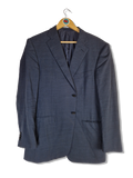 Vintage Ermenegildo Zegna Sakko High Performance By Braun Wolle&Seide Blau Grau (54R) L-XL