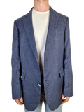 Vintage Loro Piana Sakko By Braun Seide Leinen Schurwolle Blau (106) XL-XXL