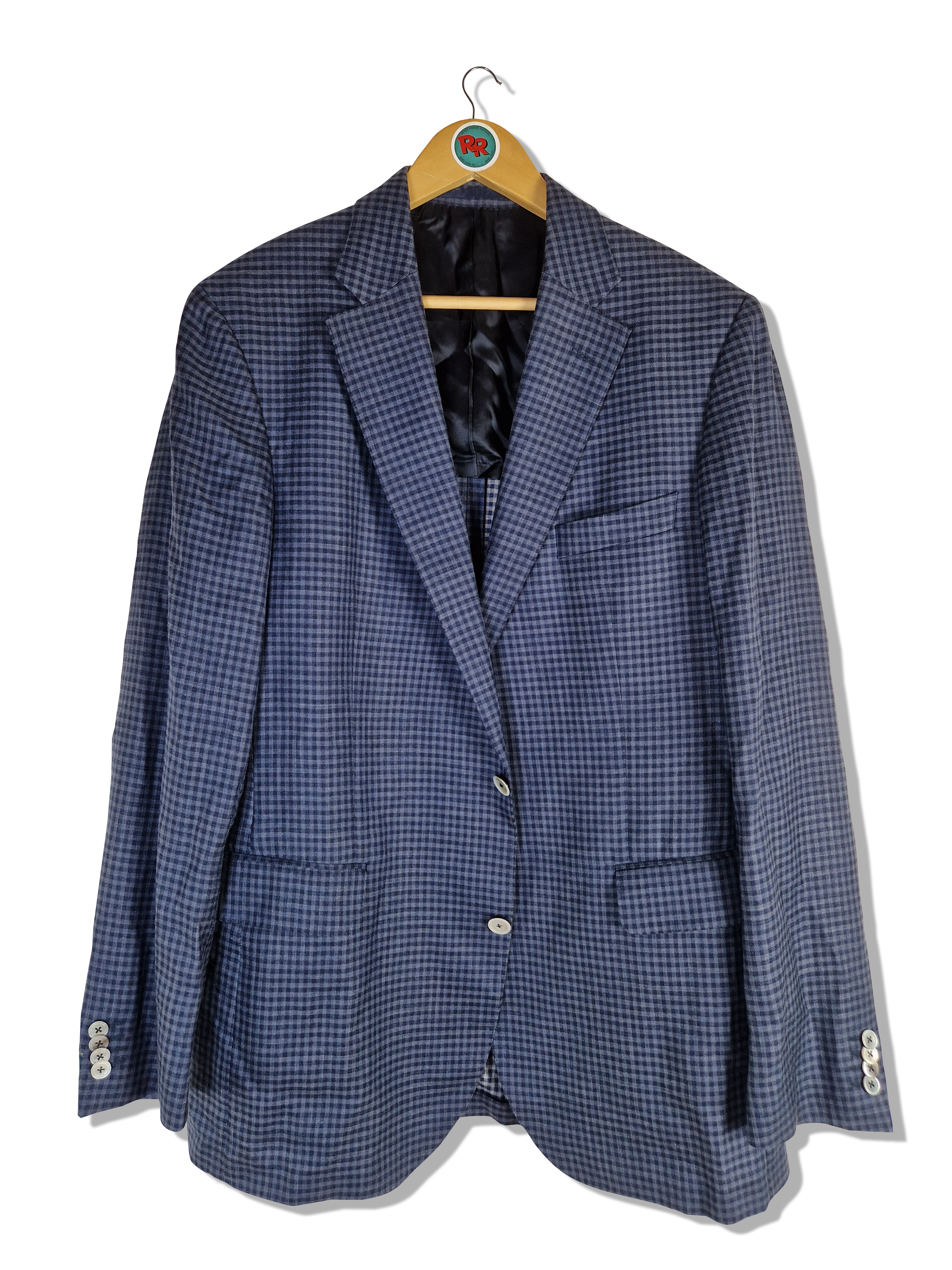 Vintage Loro Piana Sakko By Braun Seide Leinen Schurwolle Blau (106) XL-XXL - RareRags