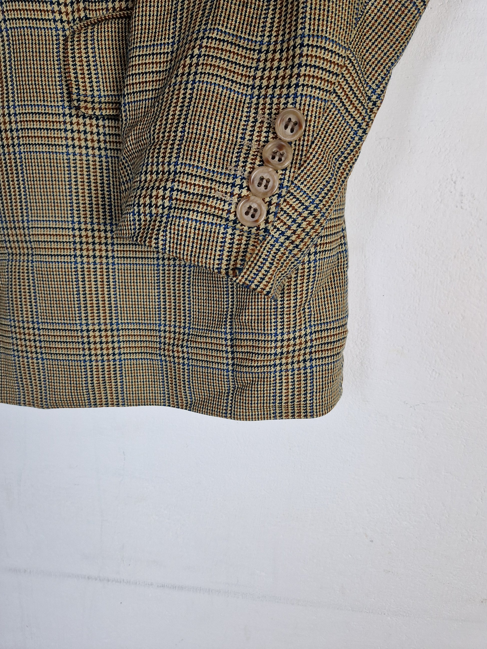 Vintage Burberrys Sakko Bennet-S Wolle & Seide Made In Germany Kariert (26) M-L - RareRags
