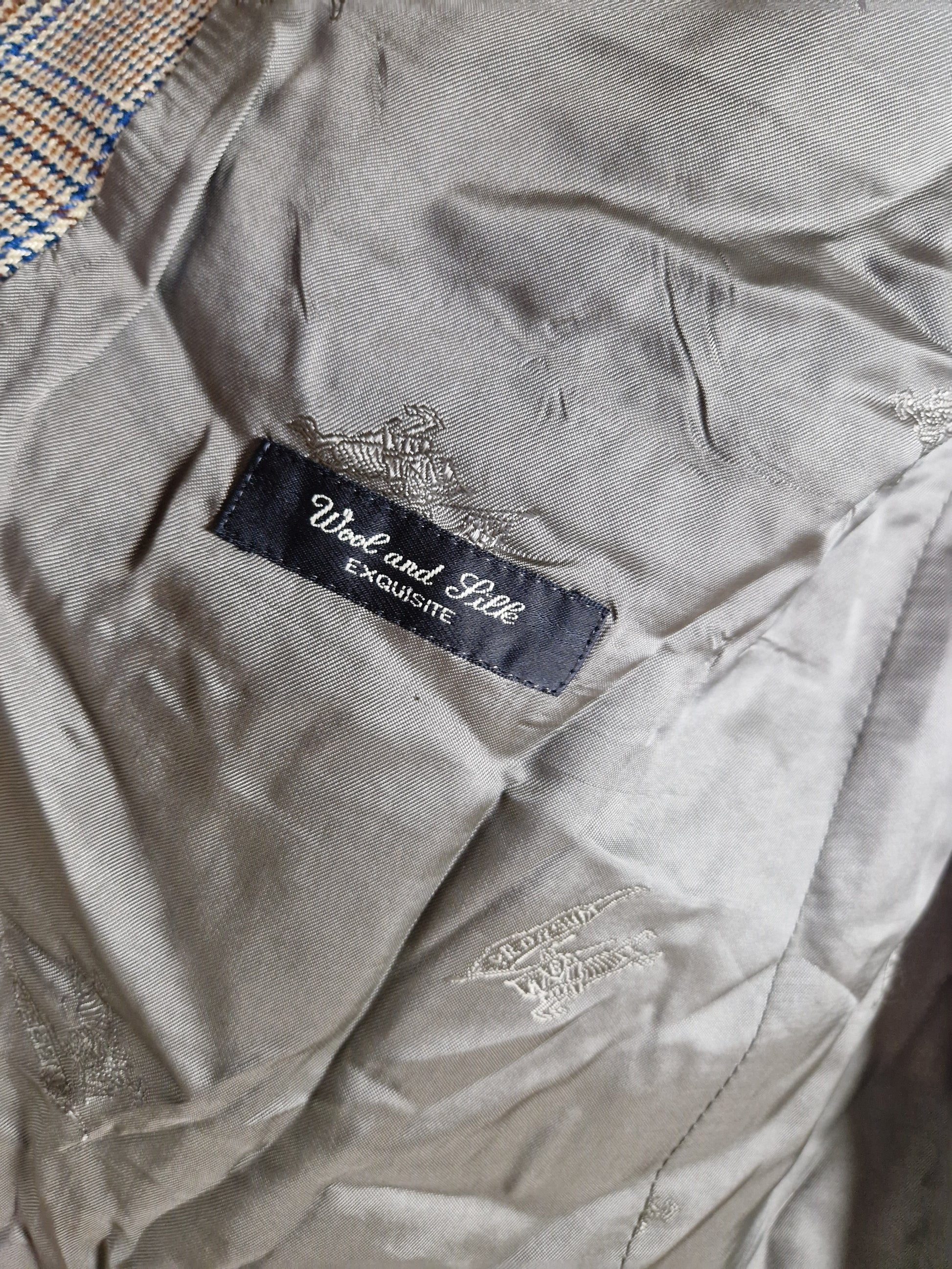 Vintage Burberrys Sakko Bennet-S Wolle & Seide Made In Germany Kariert (26) M-L - RareRags