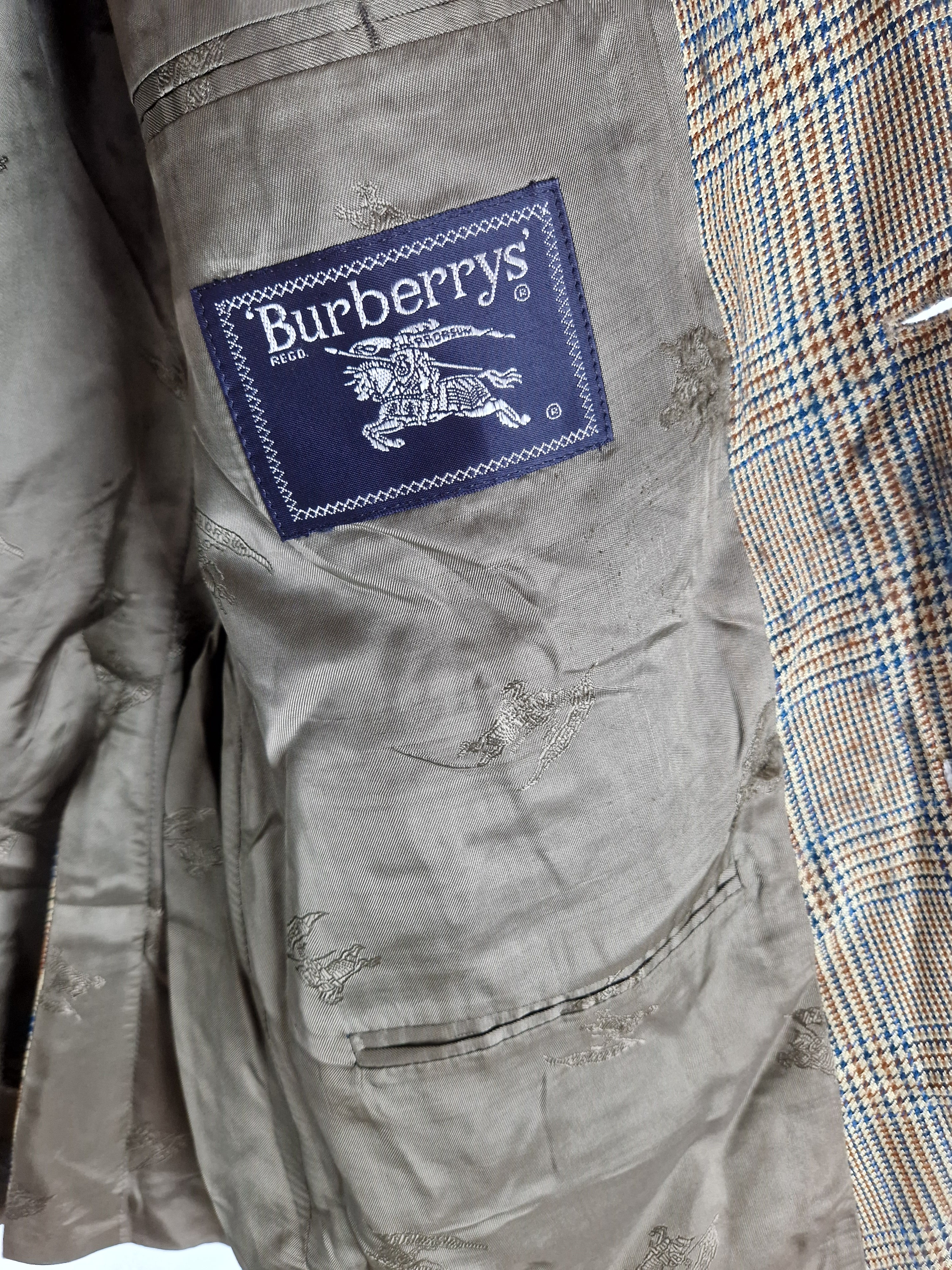 Vintage Burberrys Sakko Bennet-S Wolle & Seide Made In Germany Kariert (26) M-L - RareRags