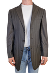 Modernes Ermenegildo Zegna Sakko Wolle 15 MilMil 15 Grau Blau  (50L) L-XL