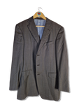 Modernes Ermenegildo Zegna Sakko Wolle 15 MilMil 15 Grau Blau  (50L) L-XL