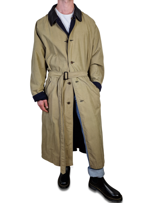 Vintage Club Scandinavia Trenchcoat Reversible Schurwollanteil Dunkelblau Beige XXL