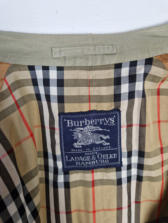 Vintage Burberrys Trenchcoat By Ladage & Oelke Classic Nova Check Beige L-XL