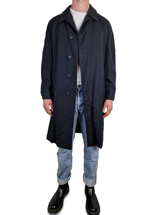 Vintage Burberrys Trenchcoat / Kurzmantel Burella Showerproofed Coting Usedlook Marine L-XL