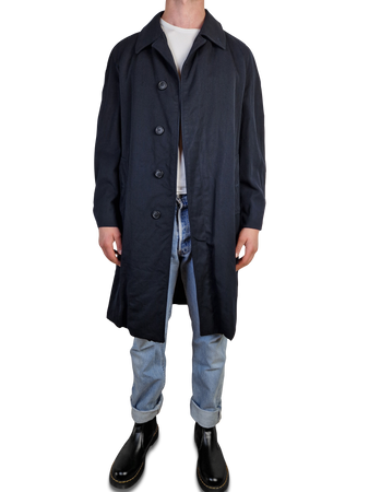 Vintage Burberrys Trenchcoat / Kurzmantel Burella Showerproofed Coting Usedlook Marine L-XL