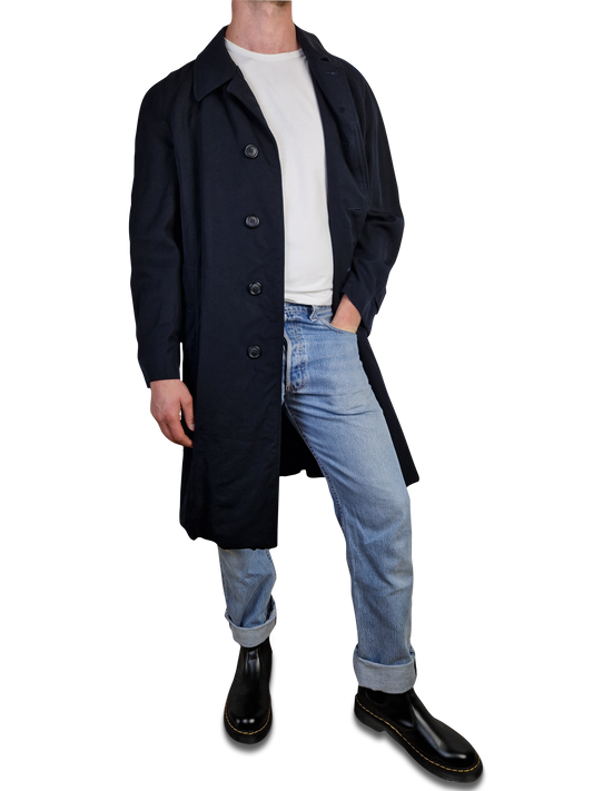 Vintage Burberrys Trenchcoat / Kurzmantel Burella Showerproofed Coting Usedlook Marine L-XL