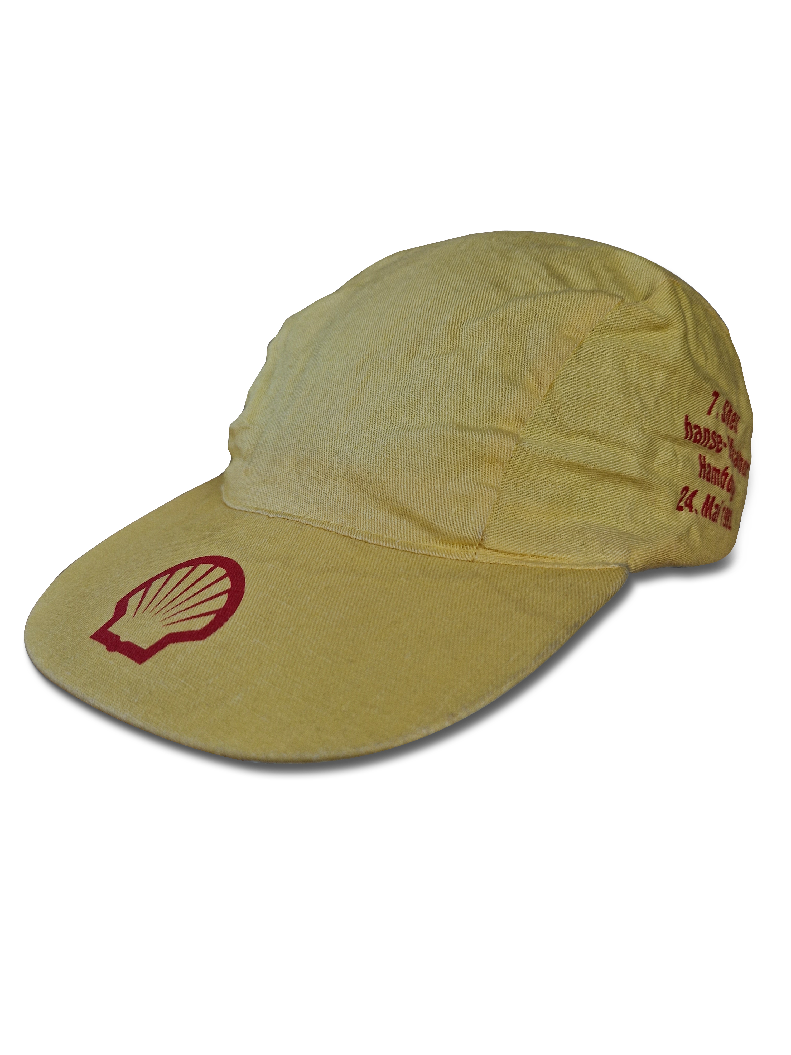 Vintage Shell Shop Cap Promo 7. Shell Hanse Marathon Werbung Gelb 1992 - RareRags