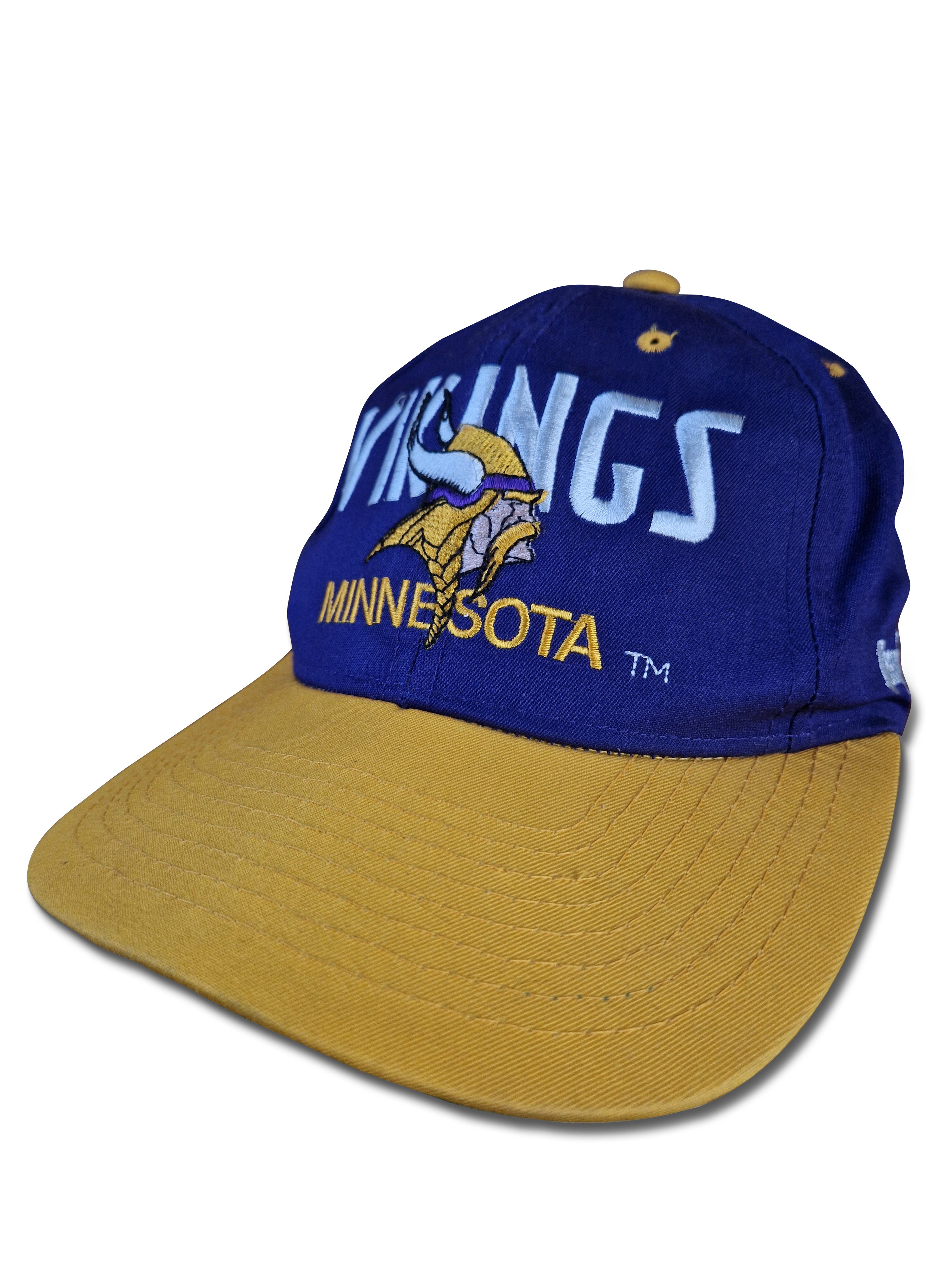 Vintage Amcap Cap NFL Minnesota Vikings 1993 Lila Gelb - RareRags