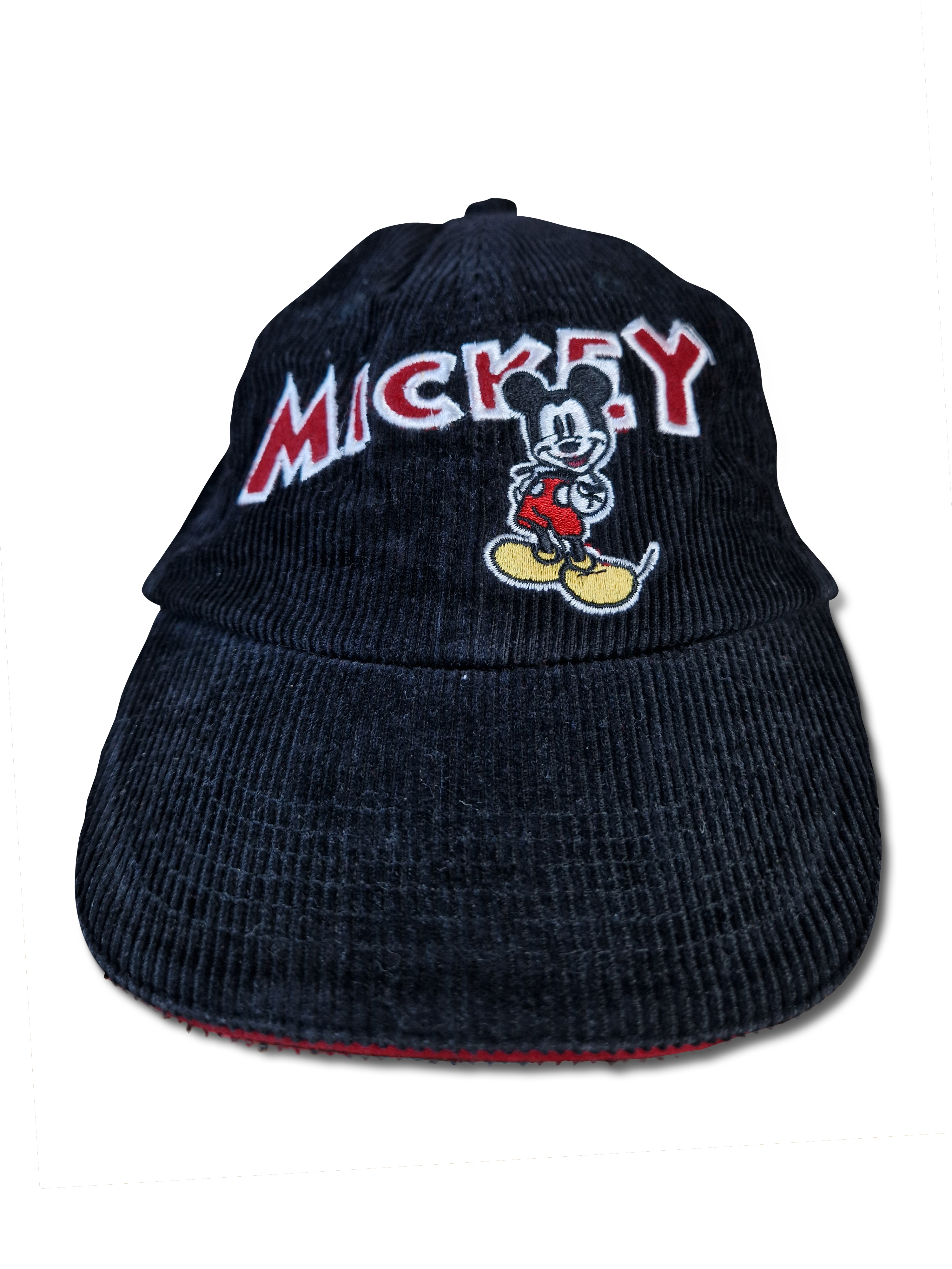 Vintage Disney Cap Micky Maus Cord Bestickt Schwarz S-M - RareRags