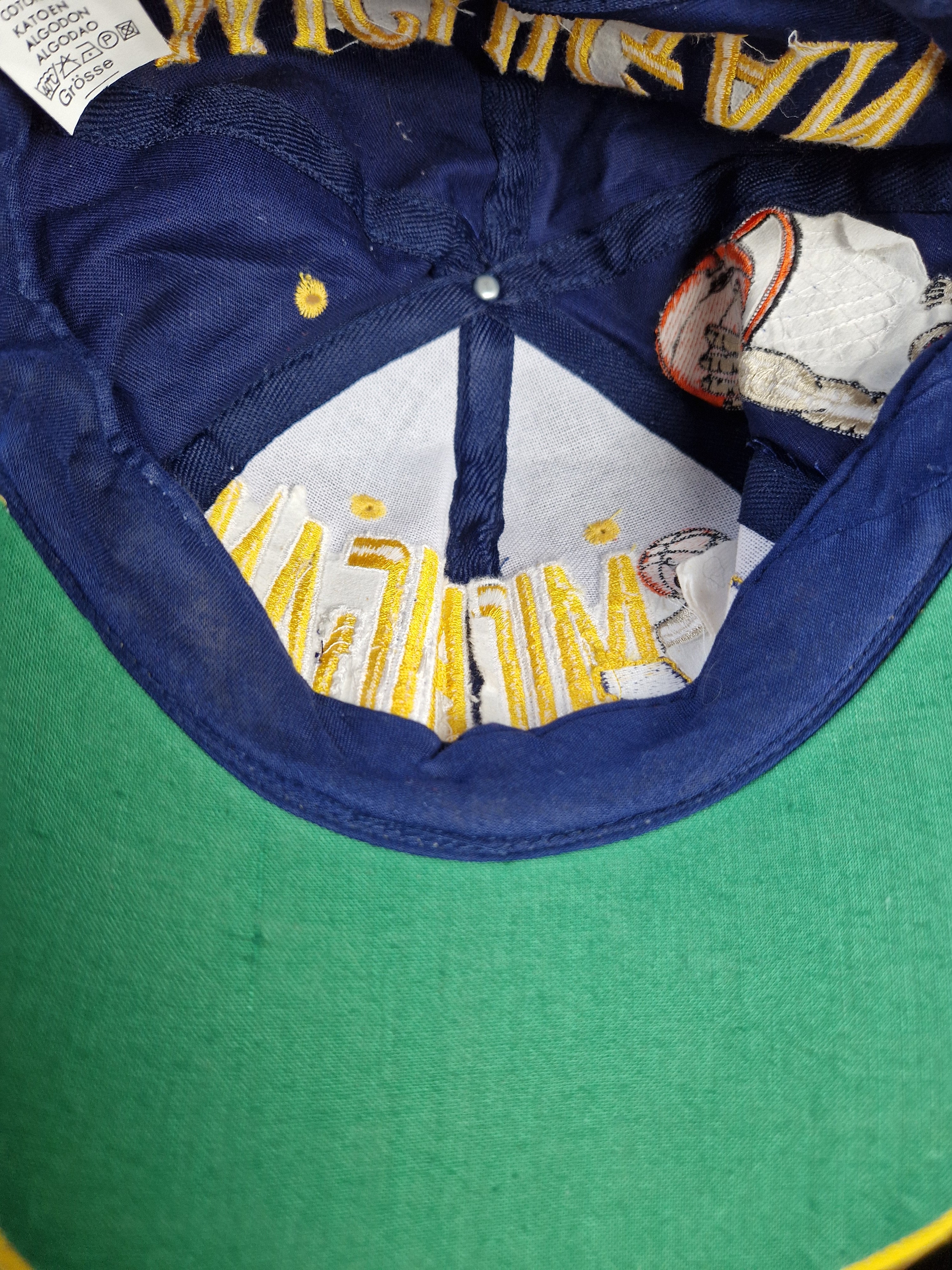 Vintage Michigan Cap Basketball NBA Bestickt Gelb Dunkelblau - RareRags