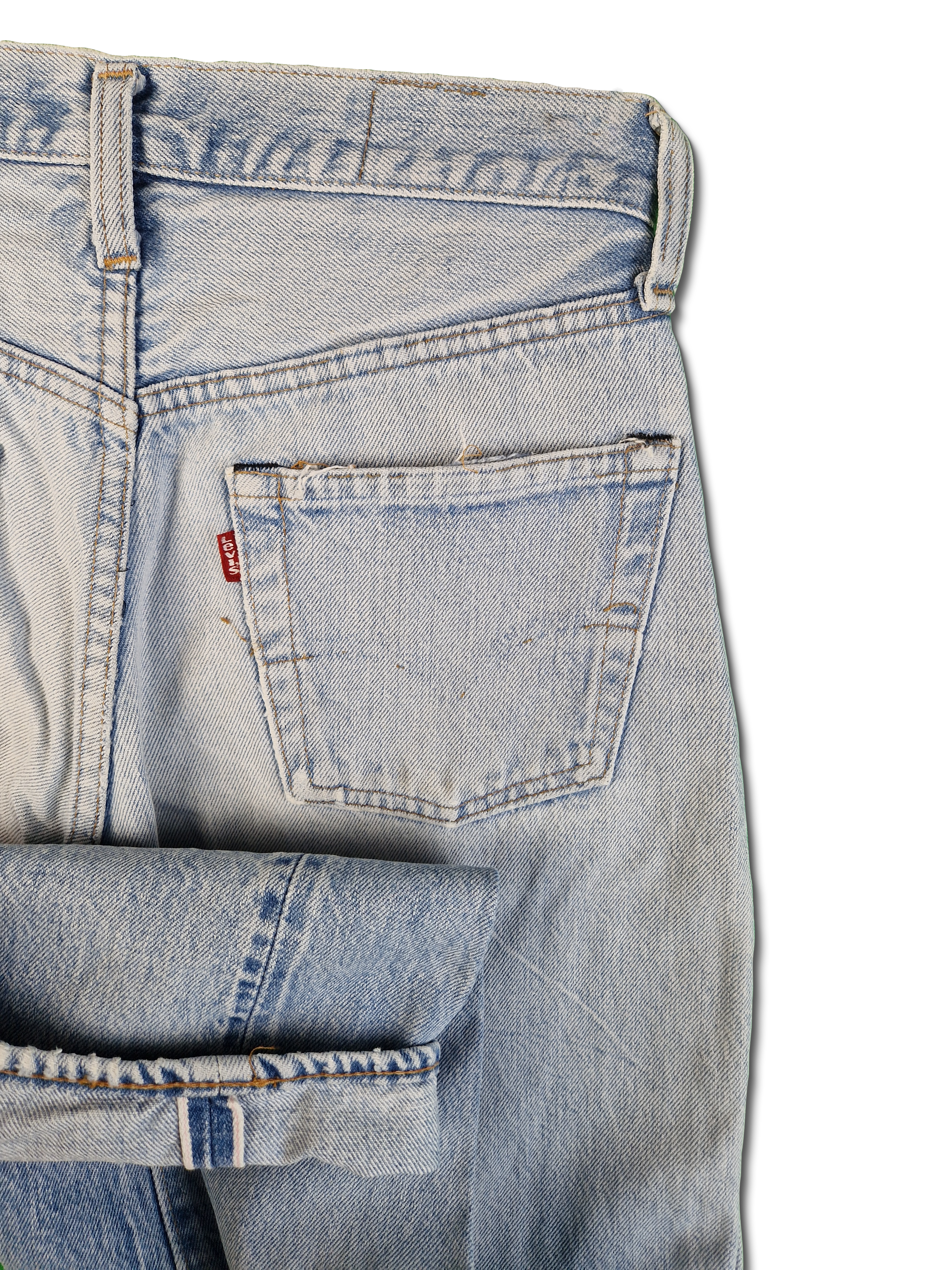 Rare! Vintage Levis 501 Jeans Selvedege 80s Hellblau S-M - RareRags
