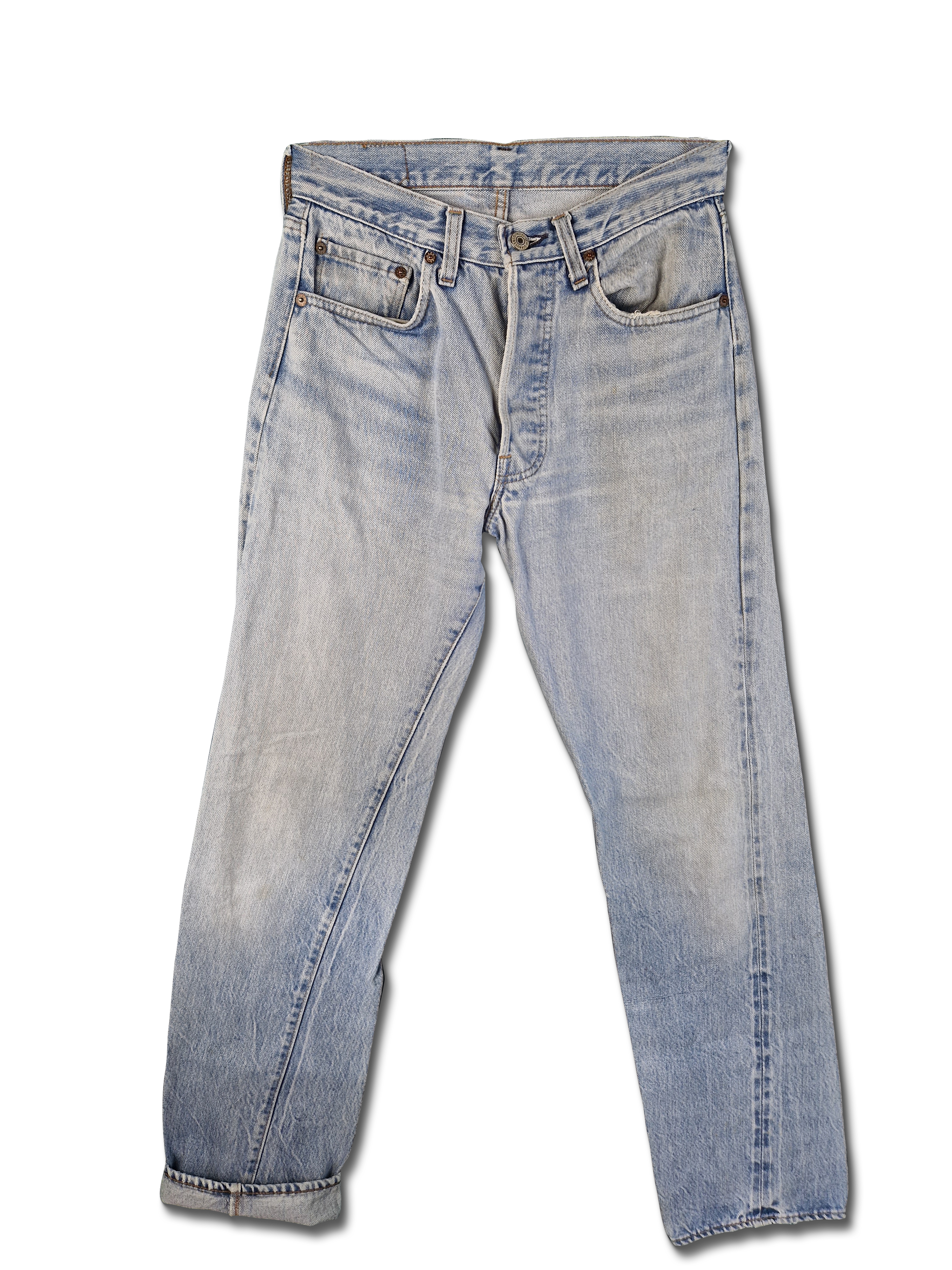Rare! Vintage Levis 501 Jeans Selvedege 80s Hellblau S-M - RareRags