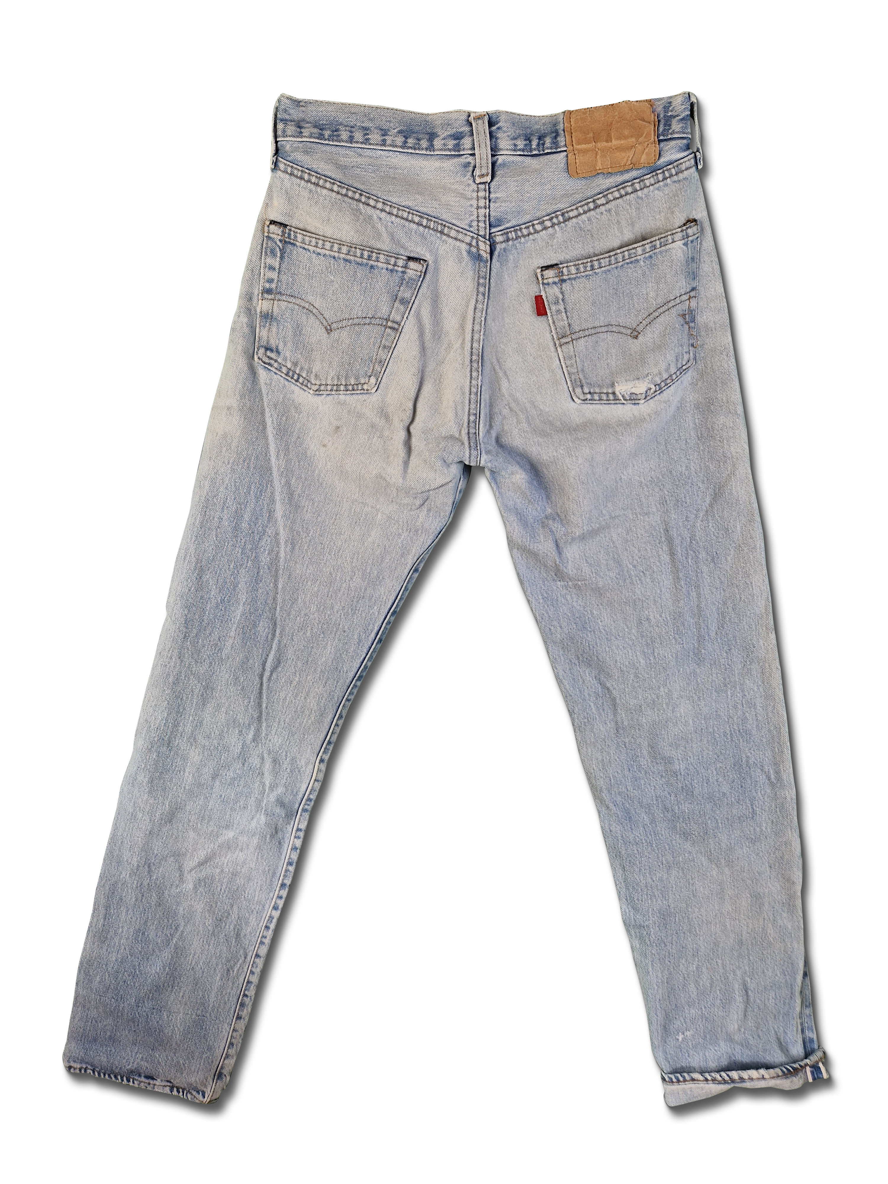 Rare! Vintage Levis Jeans 80s Selvedge Red Line Hellblau S-M - RareRags