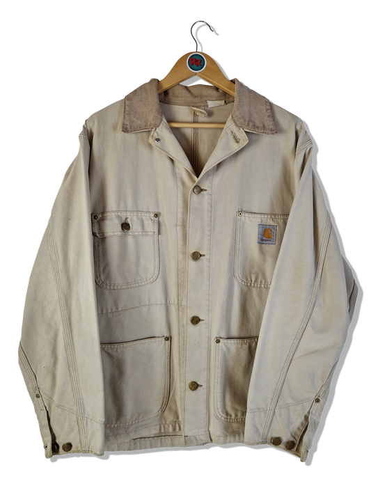 Rare! Vintage Carhartt Jacke Workwear Made In USA Braun Beige L-XL