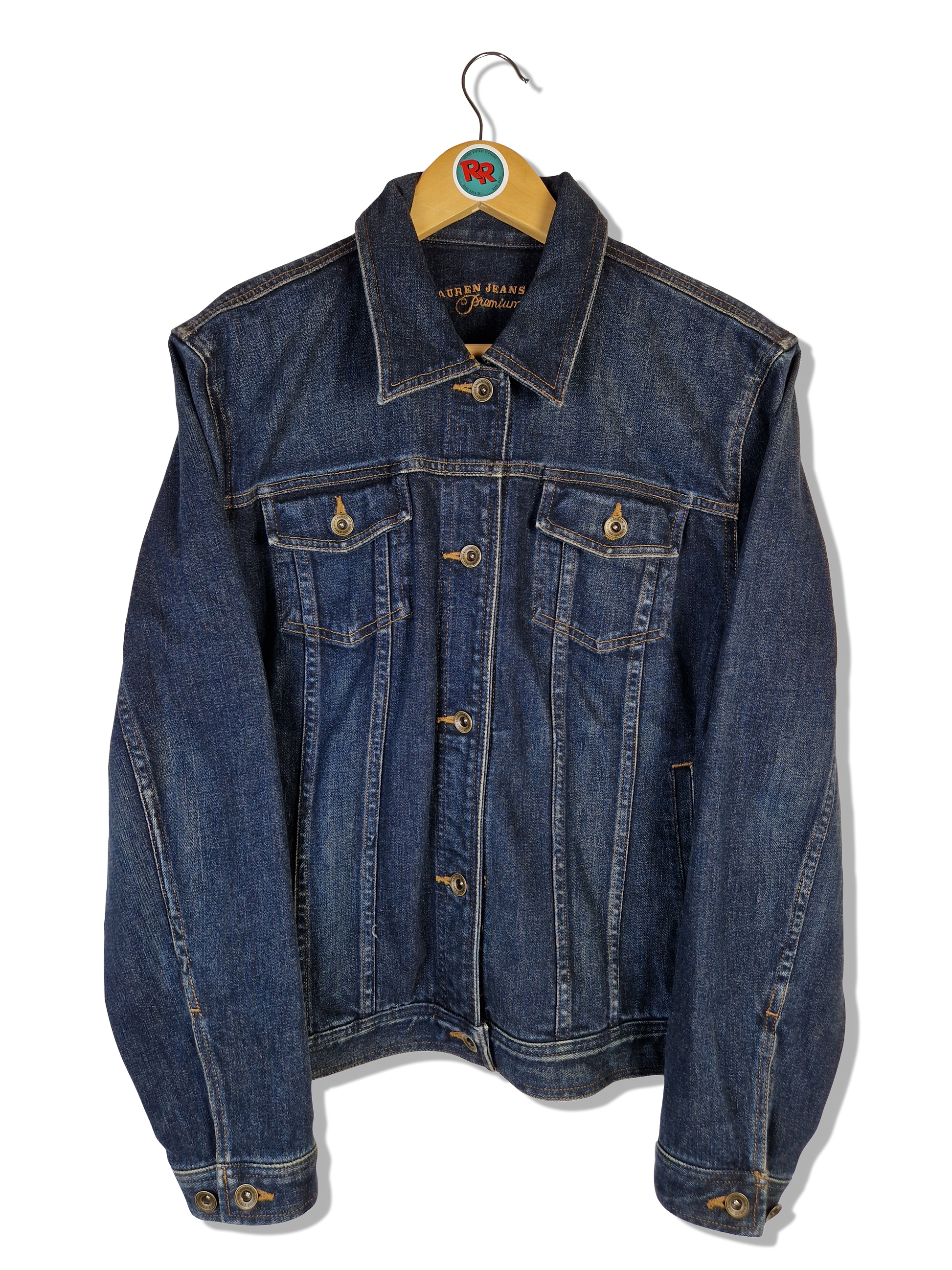 Moderne Ralph Lauren Jeansjacke Premium Dark Denim (Damen) XL - RareRags