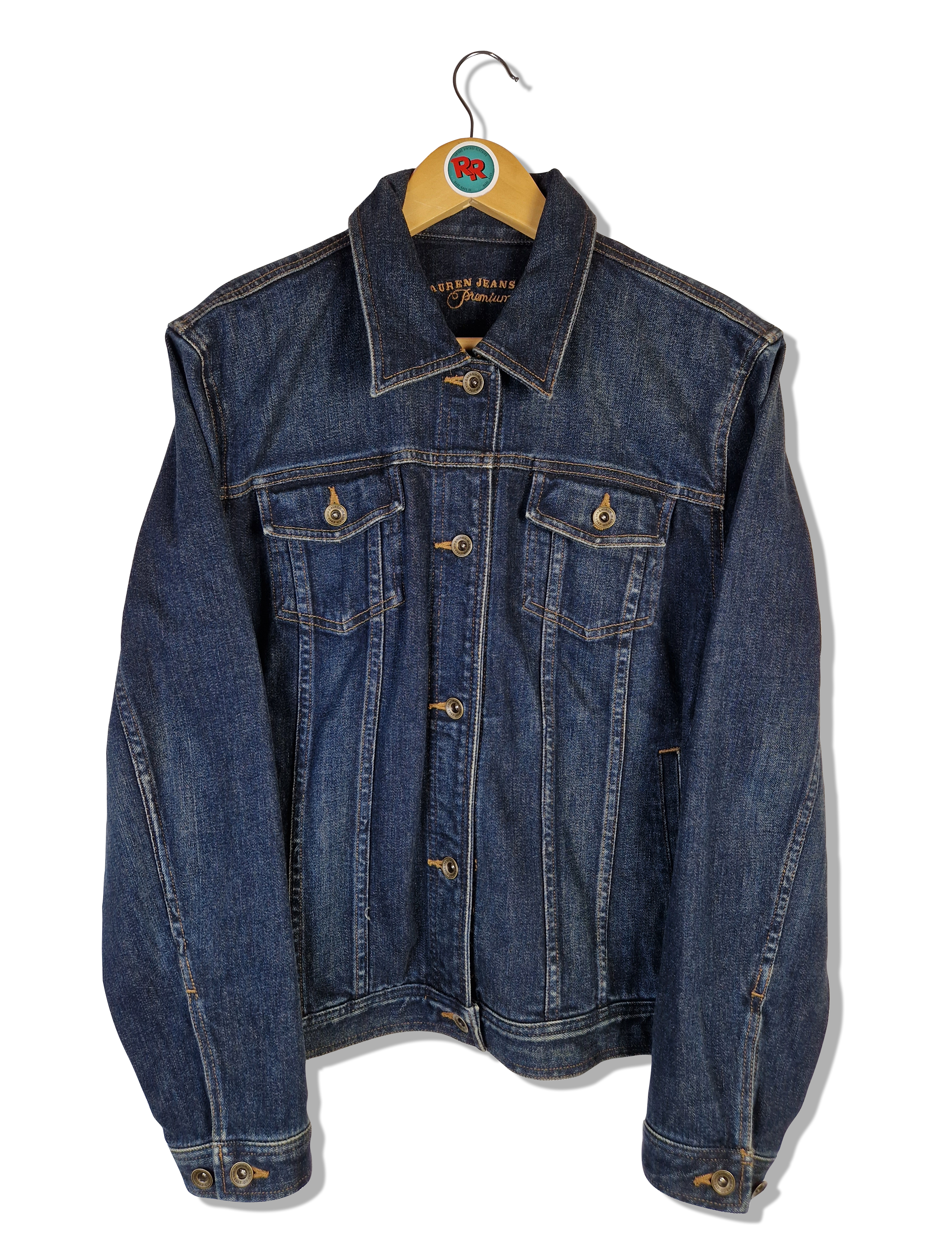 Moderne Ralph Lauren Jeansjacke Premium Dark Denim (Damen) XL - RareRags