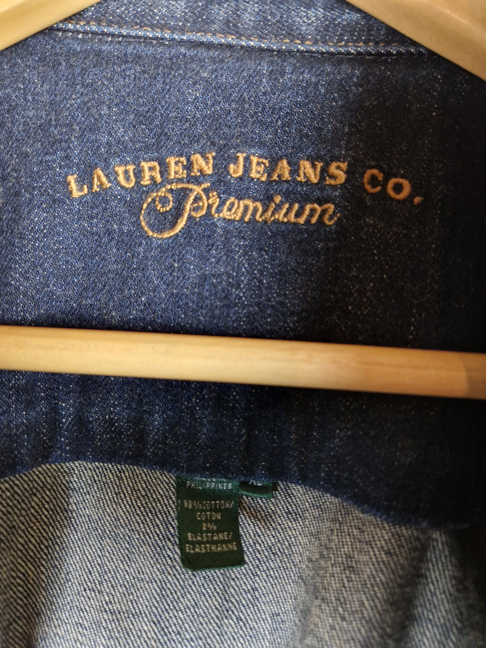 Moderne Ralph Lauren Jeansjacke Premium Dark Denim (Damen) XL - RareRags