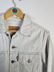 Vintage Levis Jeansjacke 80s Made In USA Red Tab (40R) Hellgrau M