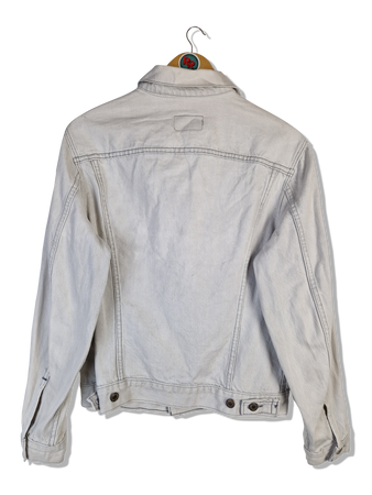 Vintage Levis Jeansjacke 80s Made In USA Red Tab (40R) Hellgrau M