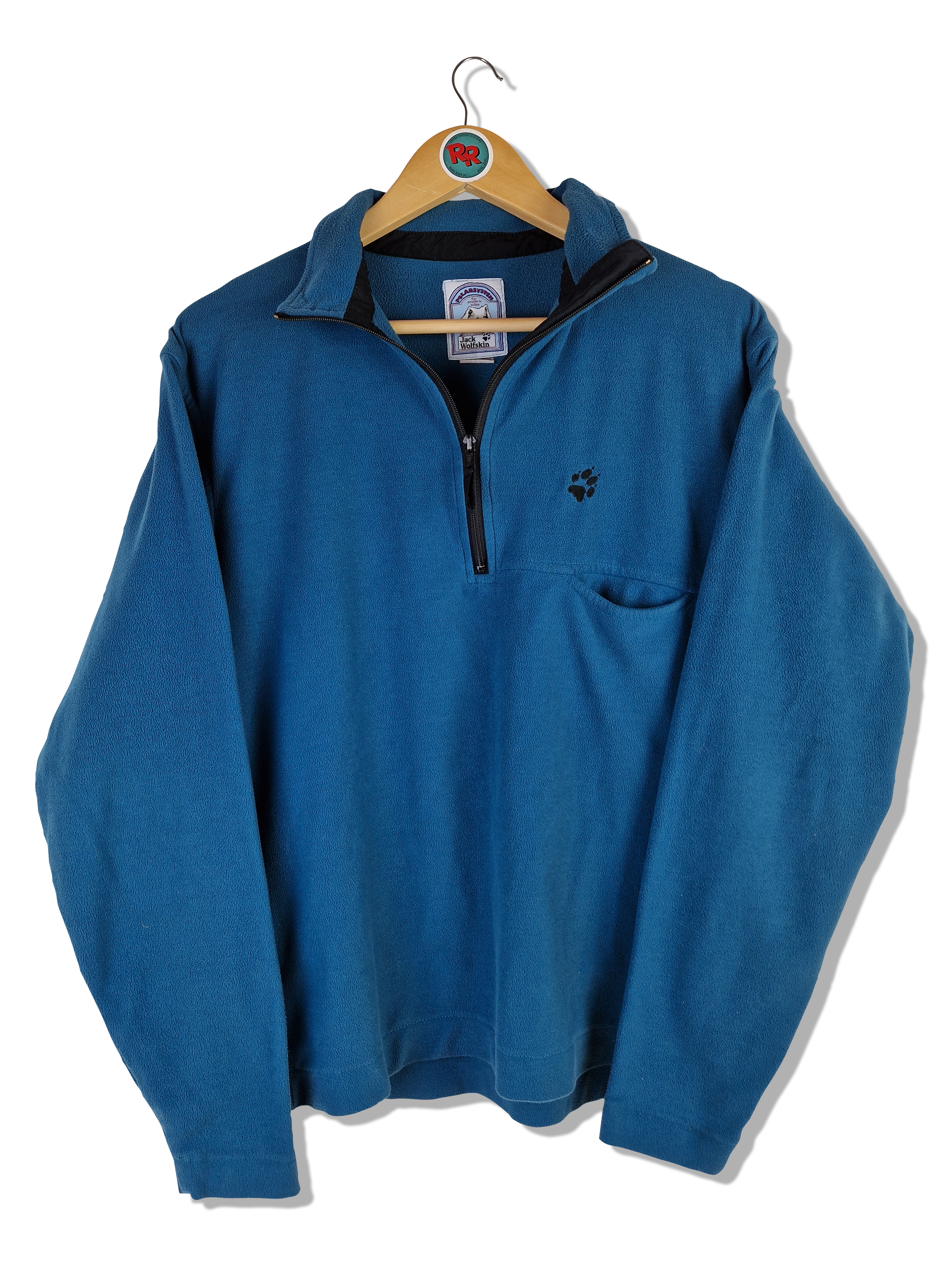 Vintage Jack Wolfskin Fleecejacke Halfzip Polartec Opti Zip Grün XL