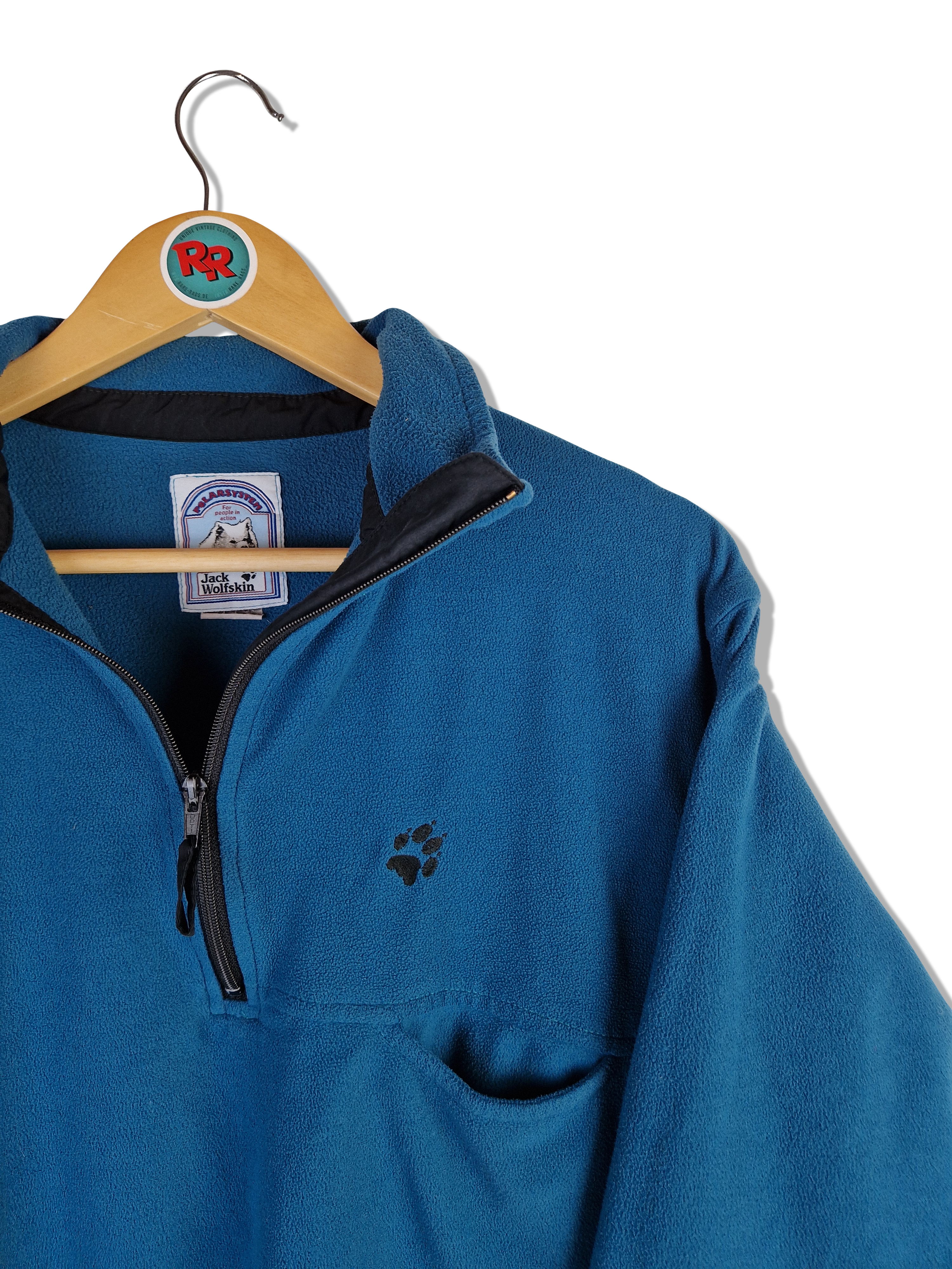 Vintage Jack Wolfskin Fleecejacke Halfzip Polartec Opti Zip Grün XL