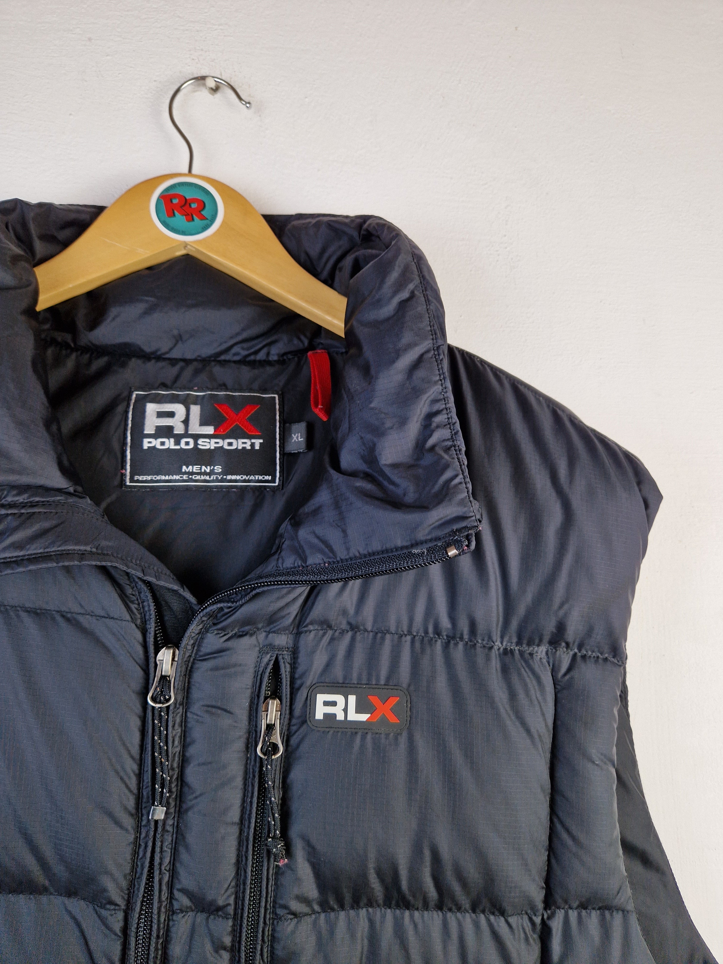 Moderne Ralph Lauren Daunenweste RLX Polo Sport Puffer Bolle Schwarz XL - RareRags