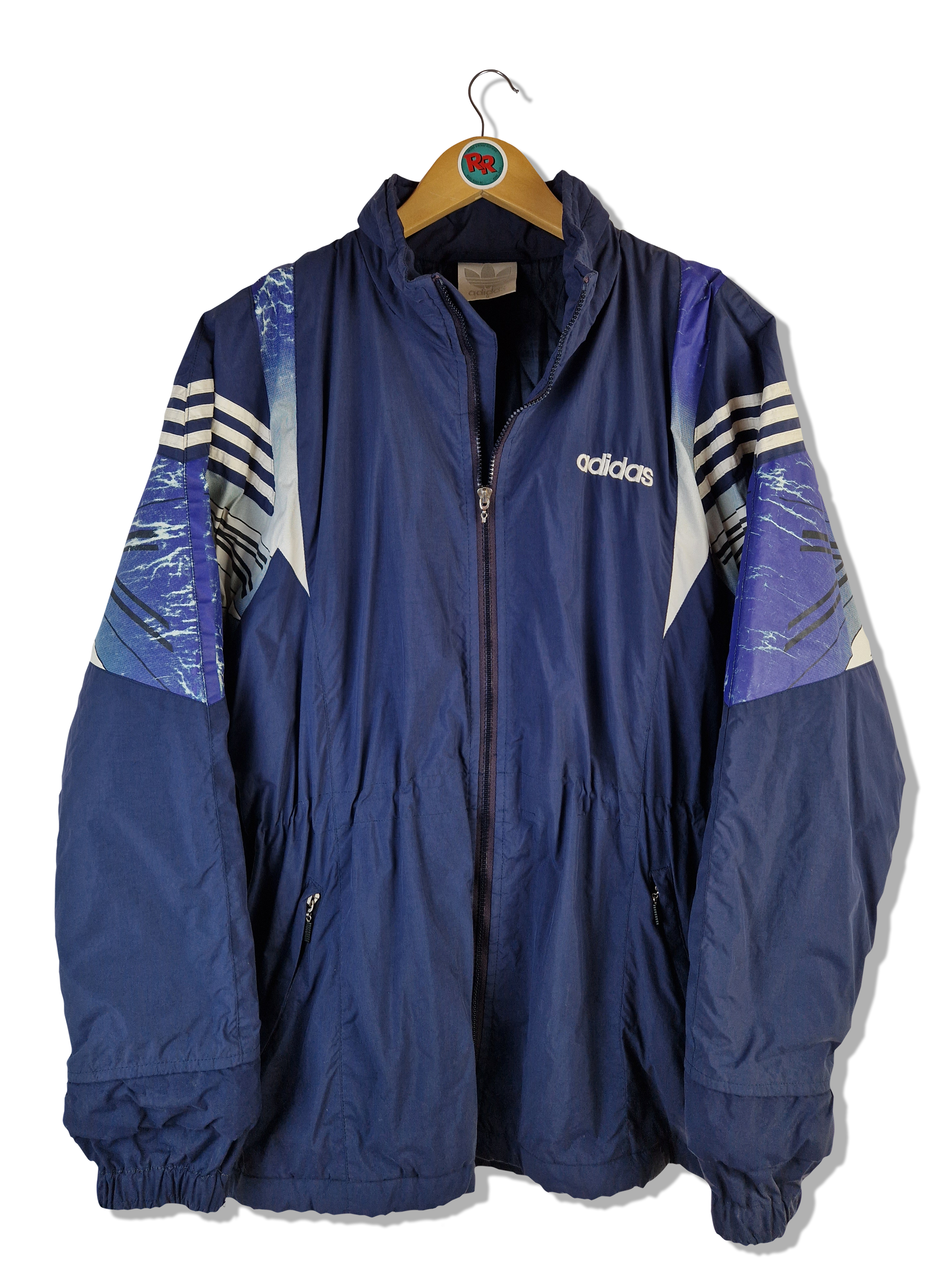 Vintage Adidas Parka Soccer Silvertag Blau Designed In Germany (5) M-L - RareRags