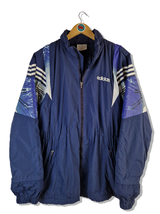 Vintage Adidas Parka Soccer Silvertag Blau Designed In Germany (5) M-L