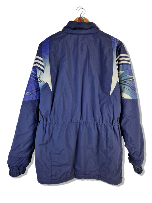 Vintage Adidas Parka Soccer Silvertag Blau Designed In Germany (5) M-L