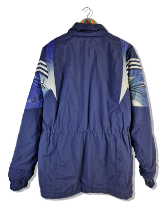 Vintage Adidas Parka Soccer Silvertag Blau Designed In Germany (5) M-L