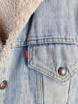 Rare! Vintage Levis Jeansjacke 80s Made In USA Sherpa Teddyfell Washed M