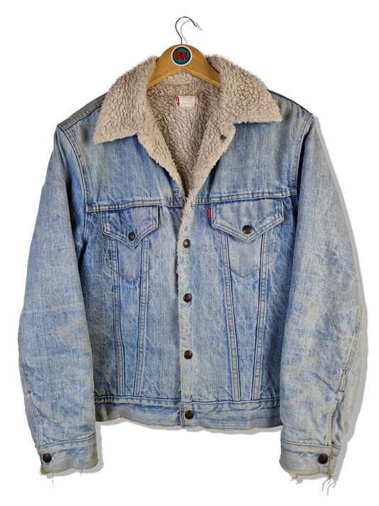 Rare! Vintage Levis Jeansjacke 80s Made In USA Sherpa Teddyfell Washed M