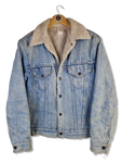 Rare! Vintage Levis Jeansjacke 80s Made In USA Sherpa Teddyfell Washed M