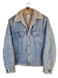Rare! Vintage Levis Jeansjacke 80s Made In USA Sherpa Teddyfell Washed M